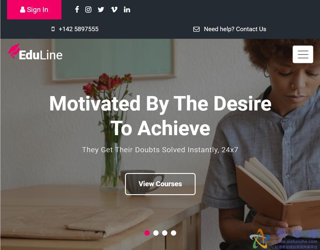 Eduline 成人大学培训课程网页宣传模板