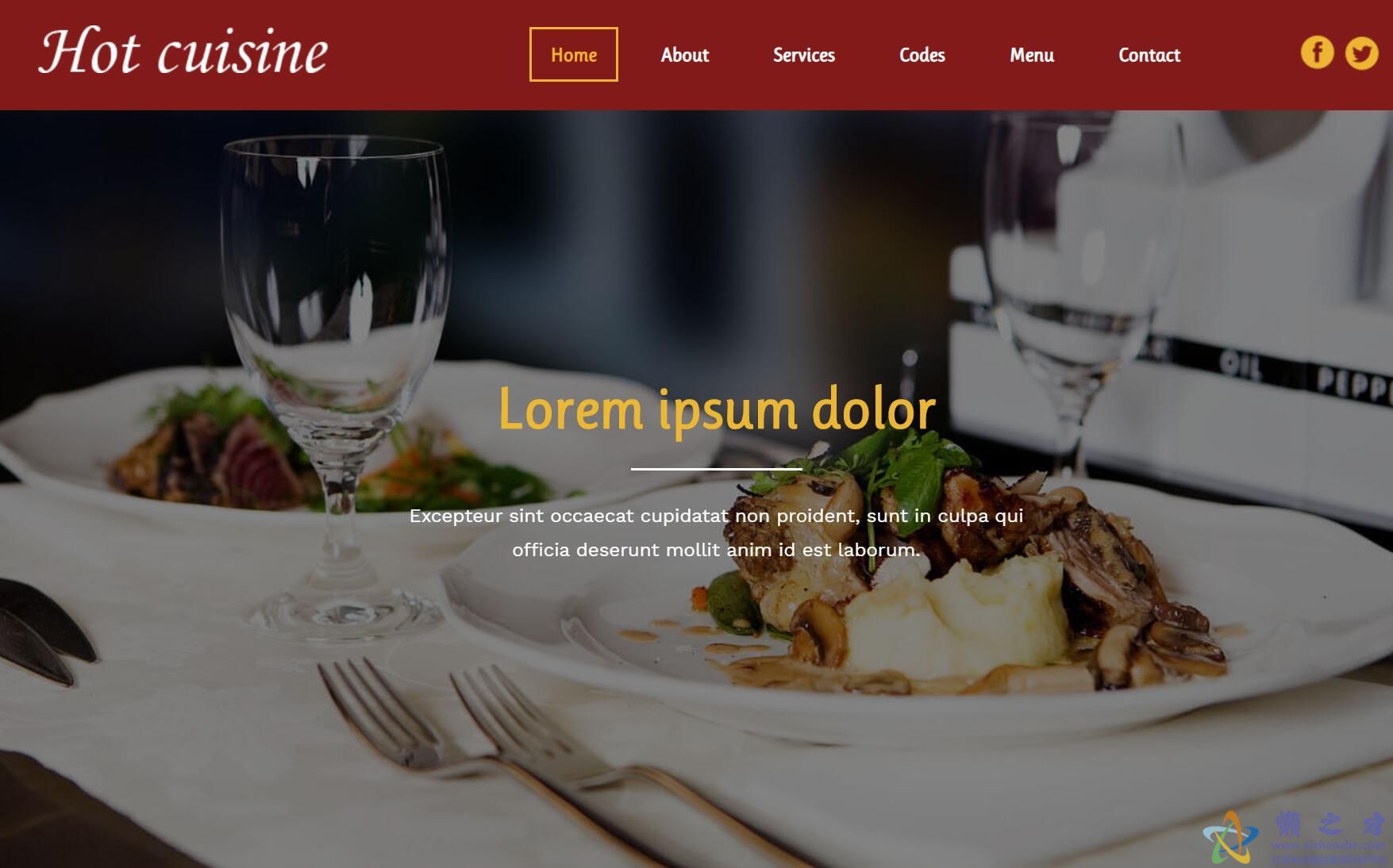 Restaurant精致酒店法式餐厅响应式网站展示模板