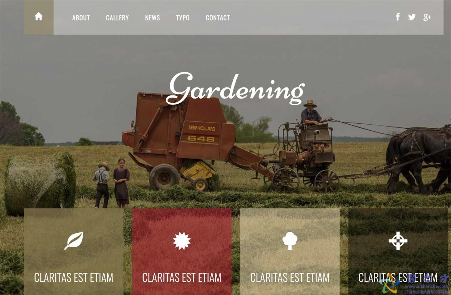 Gardening园艺家庭作业响应式web网站模板