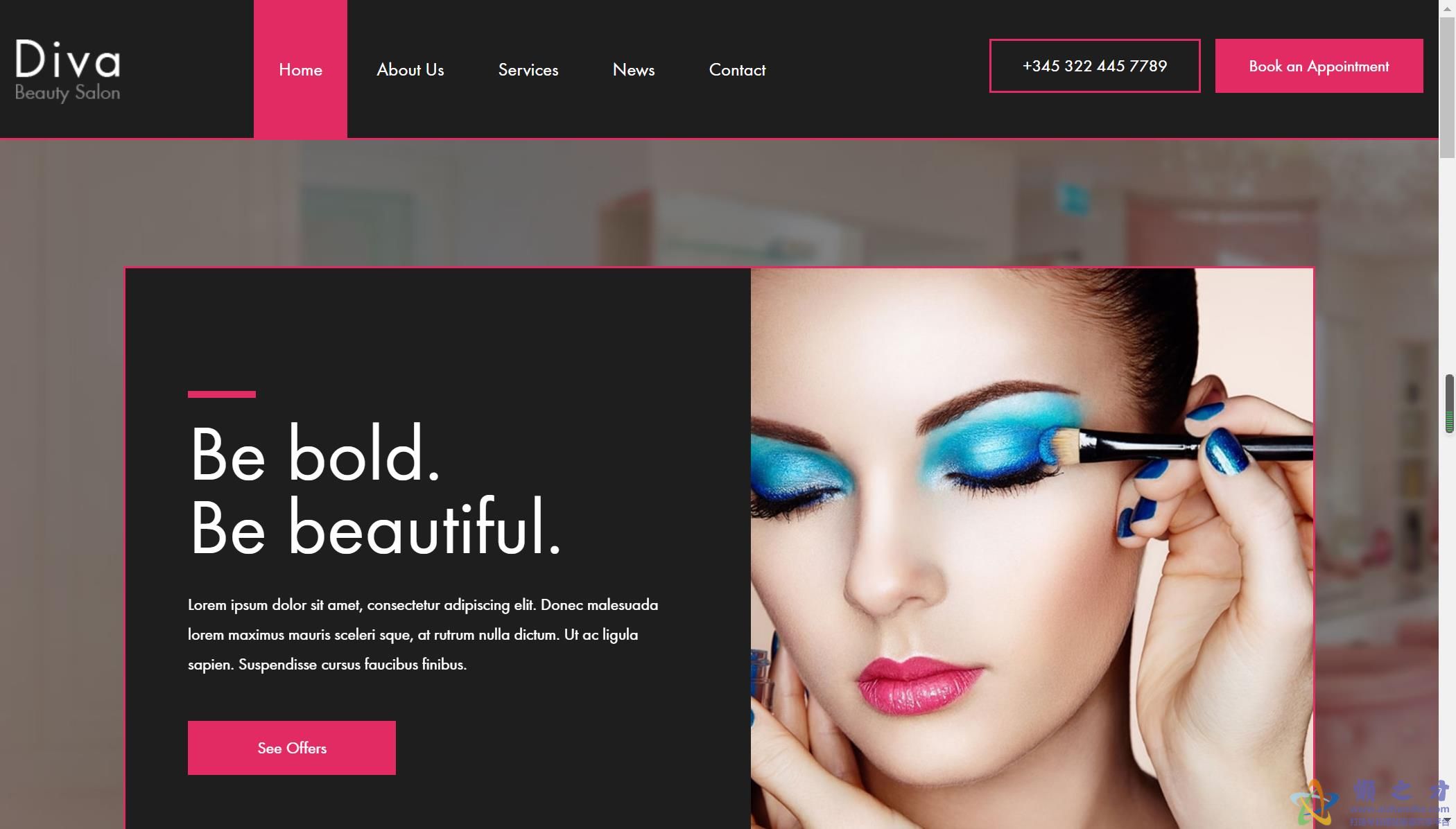 美容美甲服务展示响应式网站模板