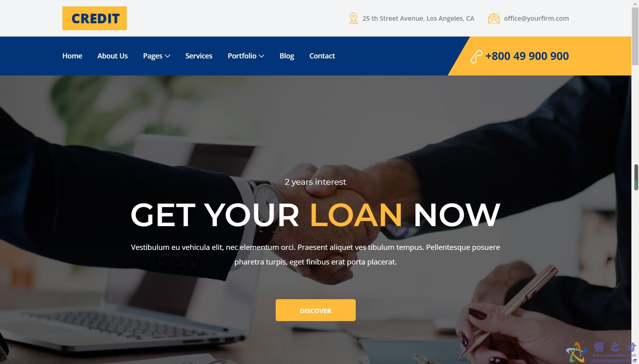 信用金融服务公司响应式网站模板