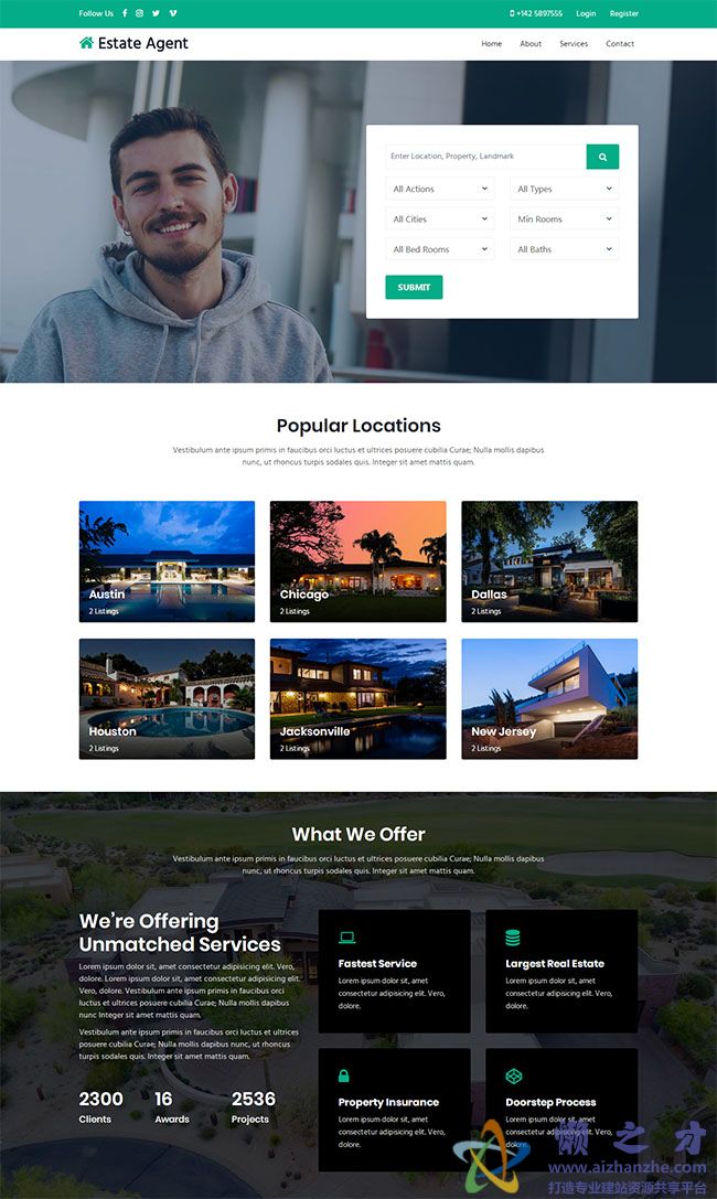 国外房产出售网站模板