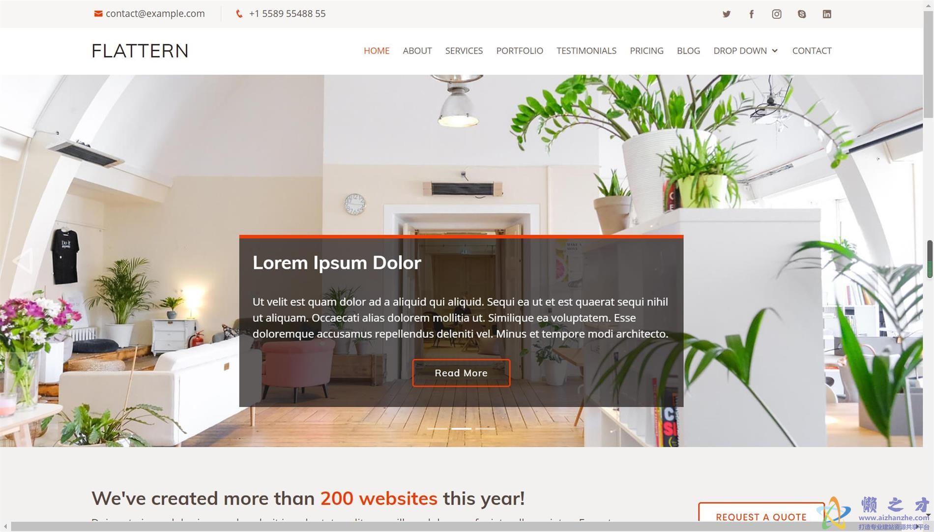 Flutte整洁大气平面设计广告公司Bootstarp网站模板