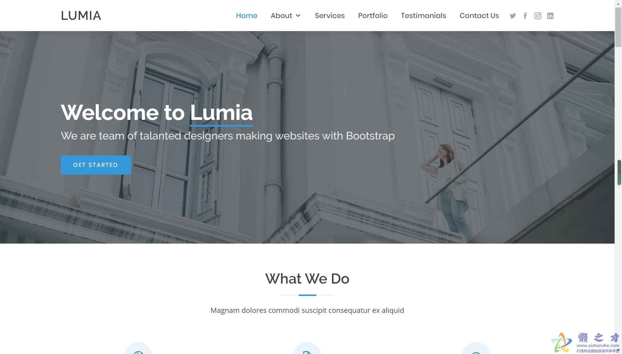 Lumia现代化小型企业在线业务响应式网站模板