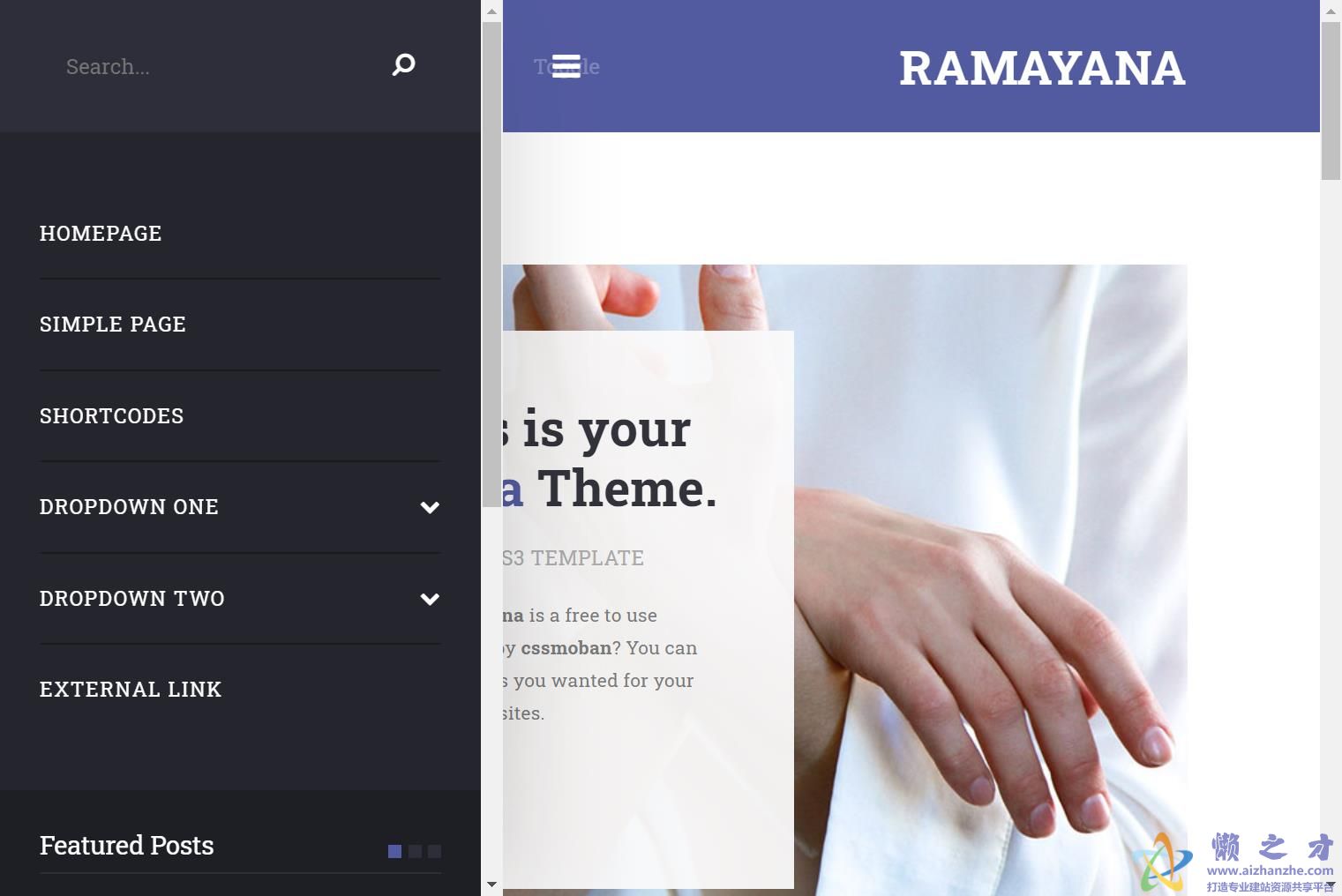 Ramayana简约个人生活主题Bootstarp网站模板