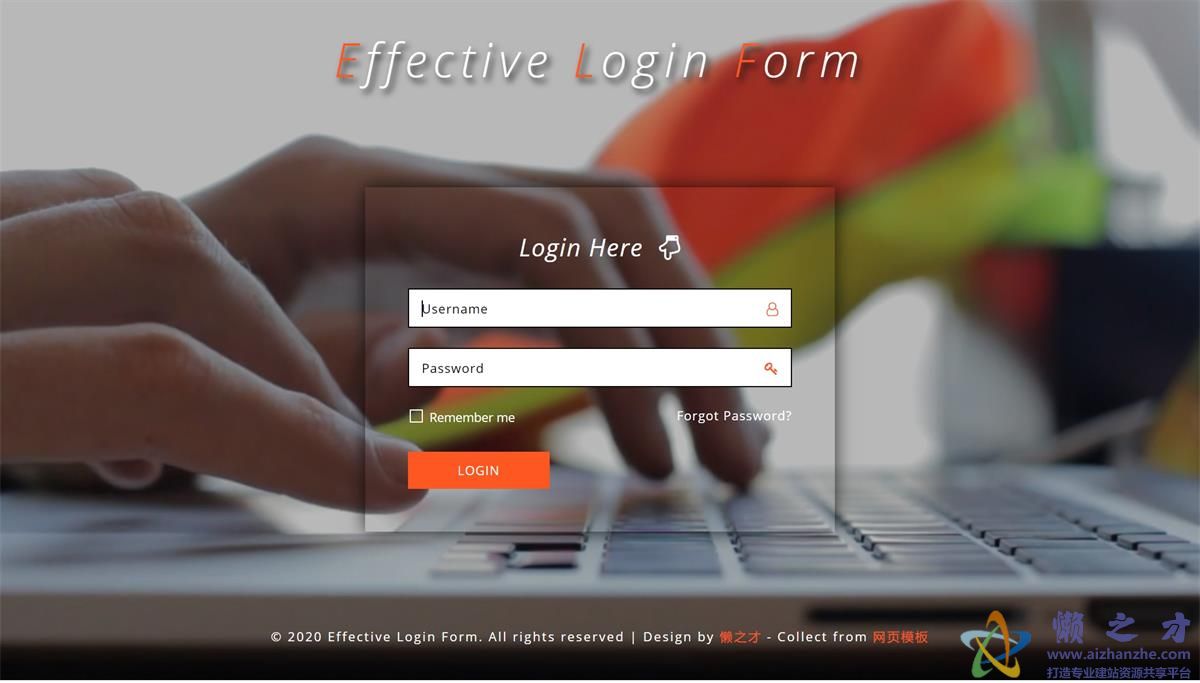 Effective宽屏设计快速登录界面单页网站模板