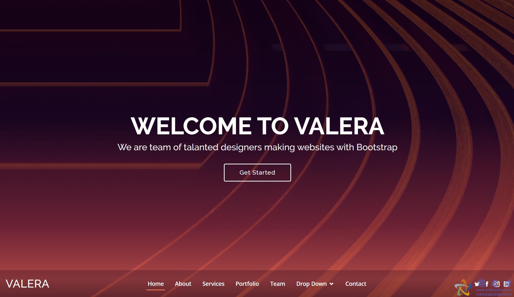 Valera服务公司橙色线条bootstarp网站模板