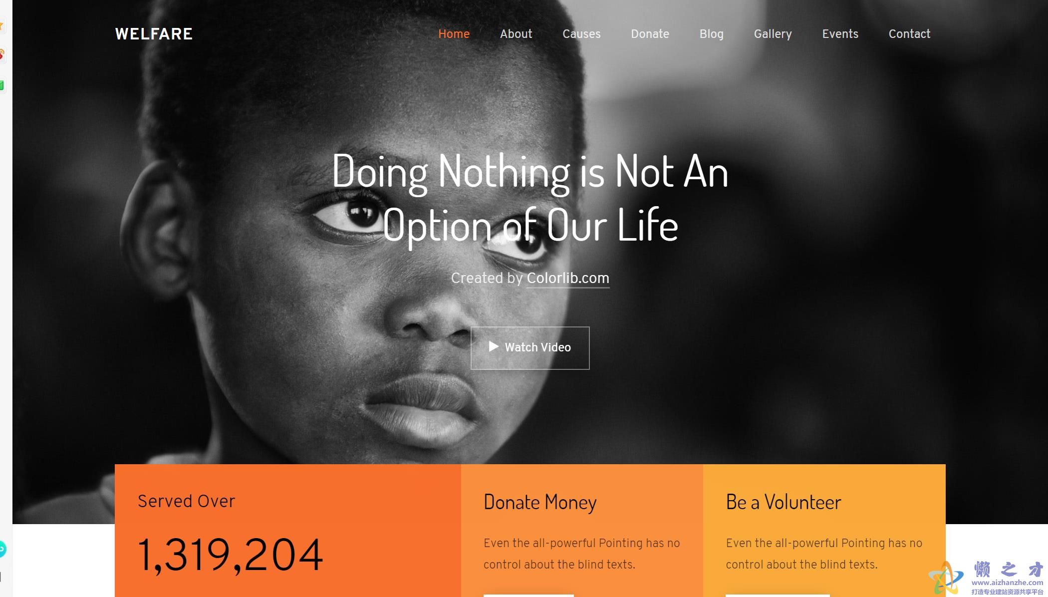 福利慈善机构展示响应式网站模板