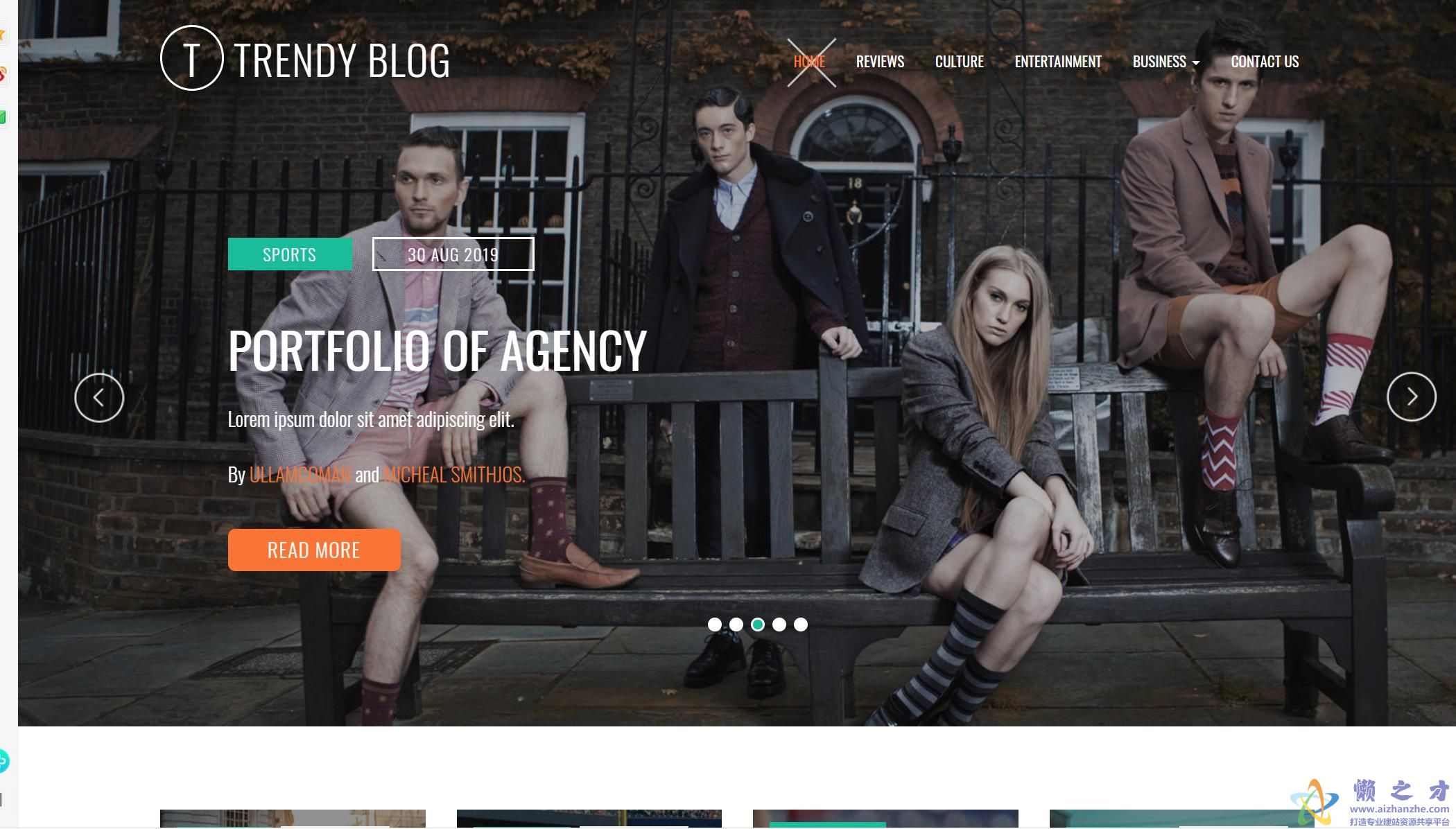 时尚杂志新闻社博客web网站模板