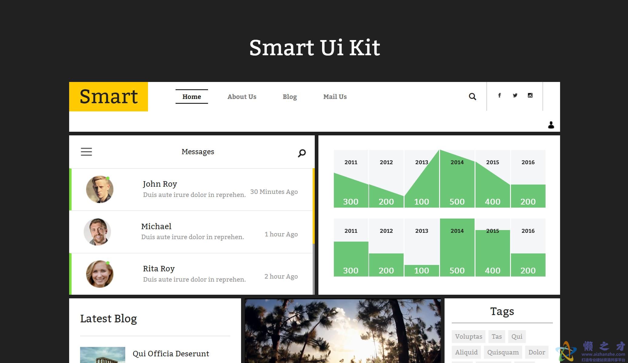 智能现代UI套件数据分析网站模板