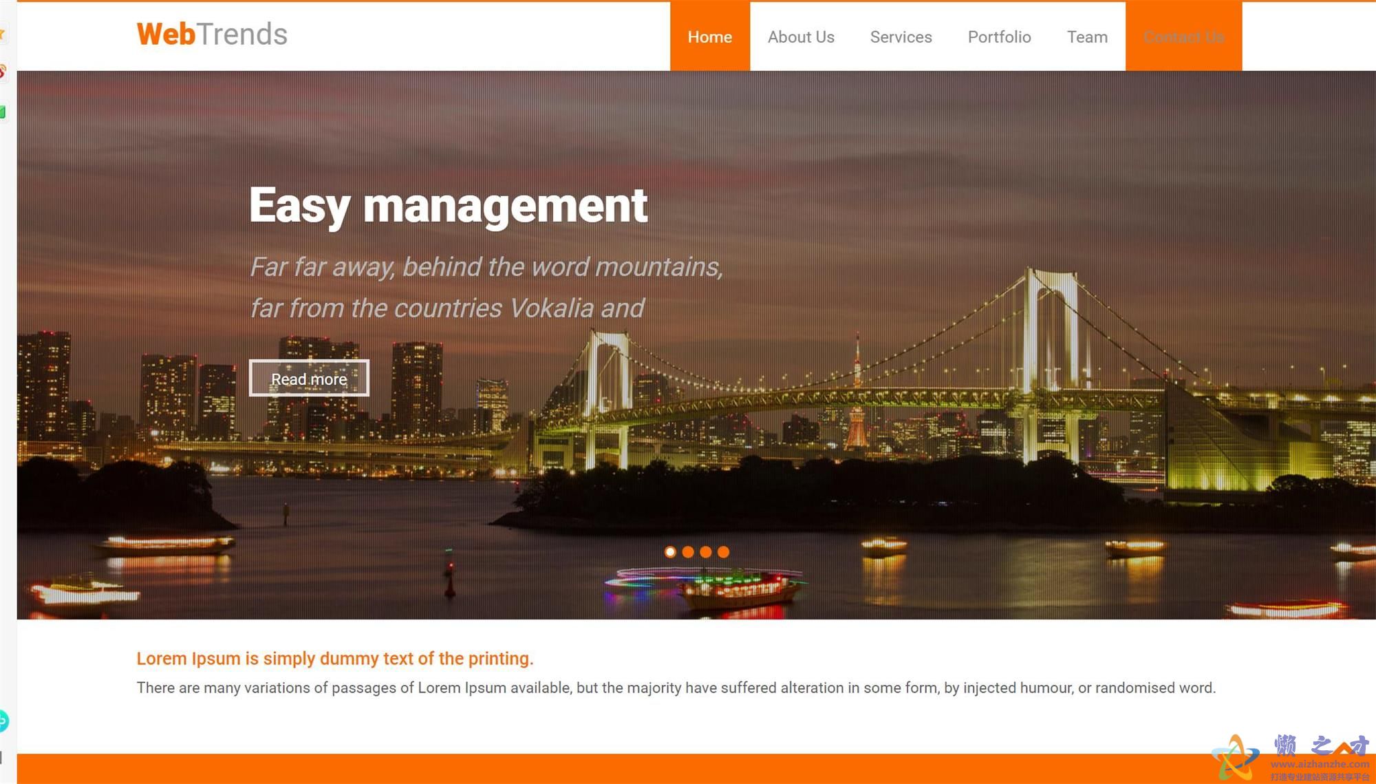 橙色大气公司企业网站响应模板