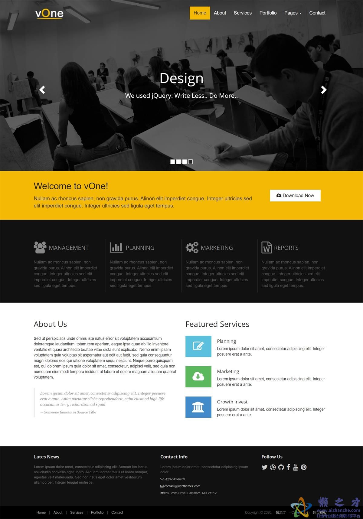 现代外观时尚大气首页布局网站模板