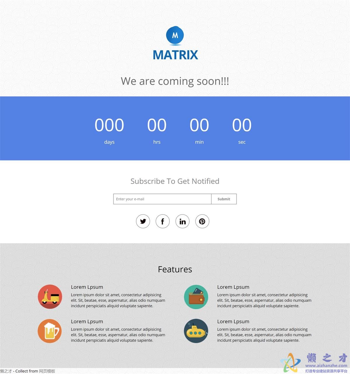 干净主题现代平面外观简约大气网站模板