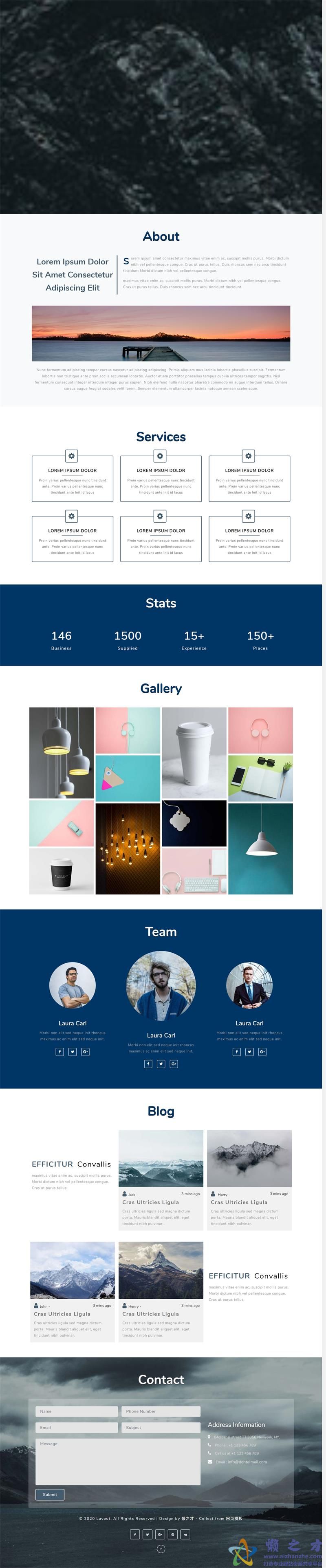 简洁多用途Bootstarp布局的平面响应式模板