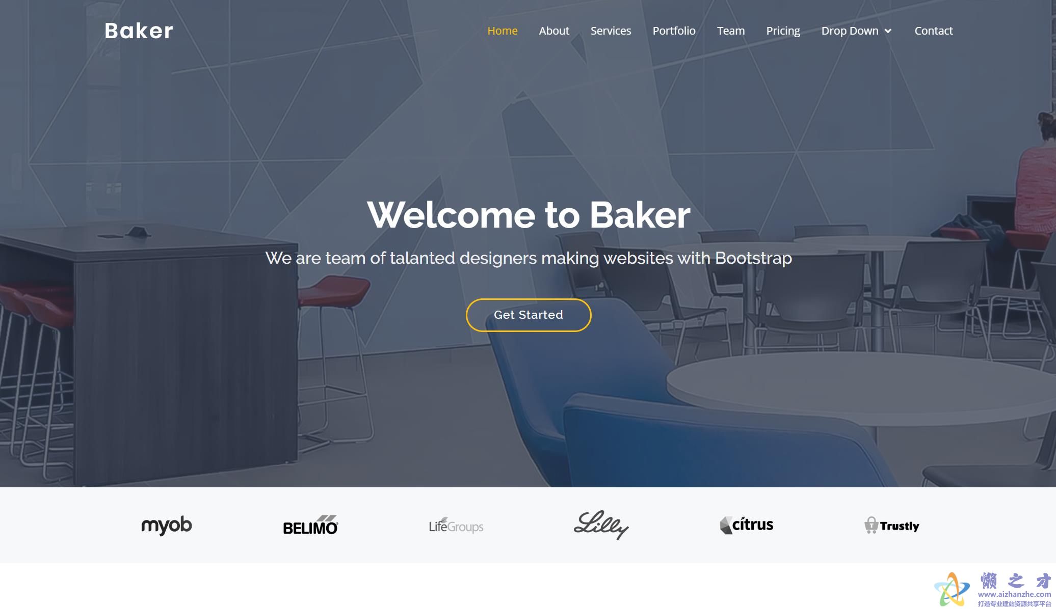 导向式设计师工作室程序化web网站模板