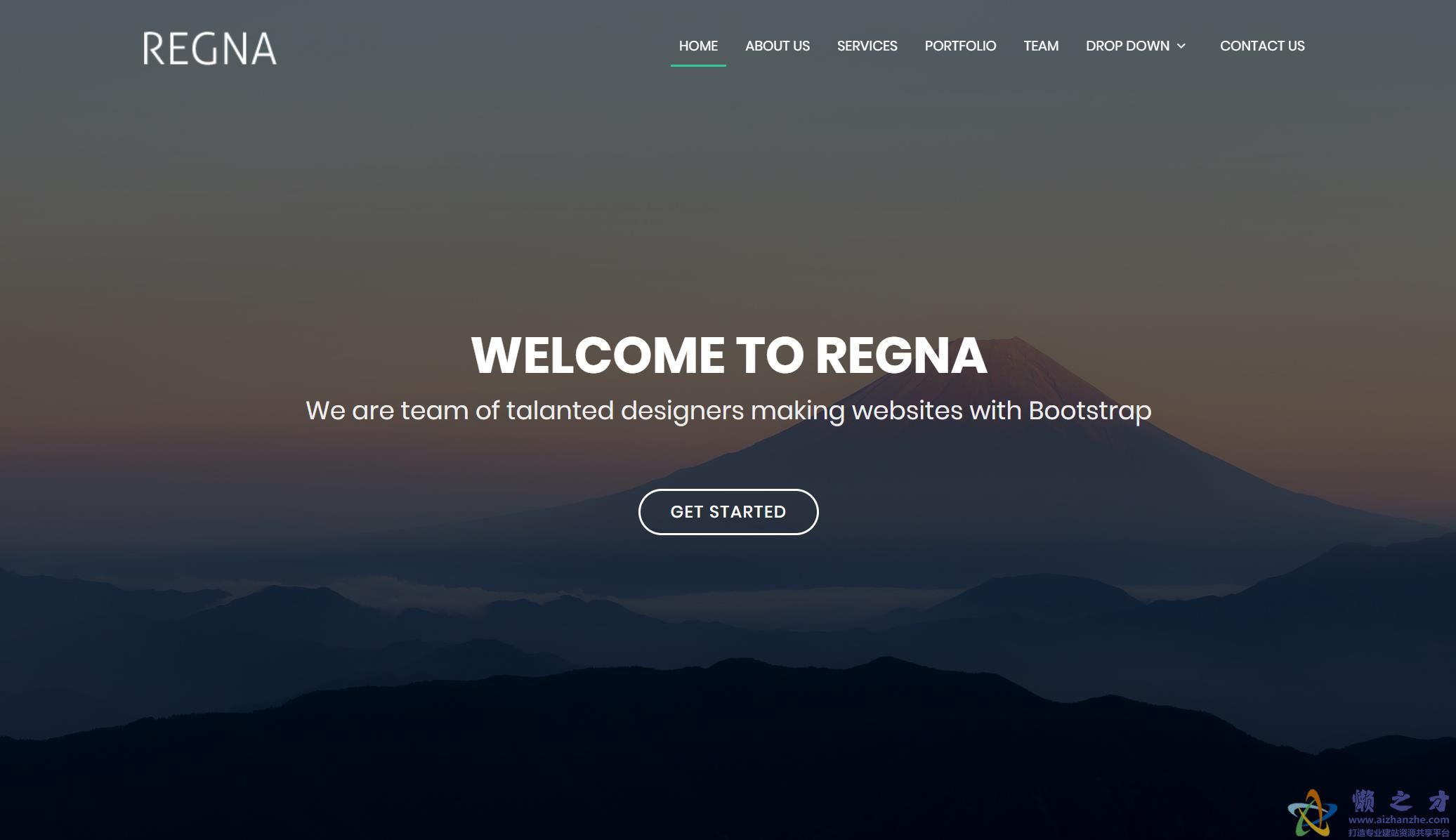 黄昏背景网络设计公司Bootstarp主题网站模板