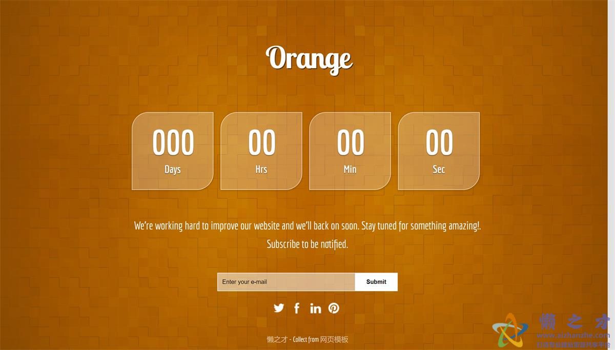 橙色大气背景幻灯片多用途干净快速网站模板