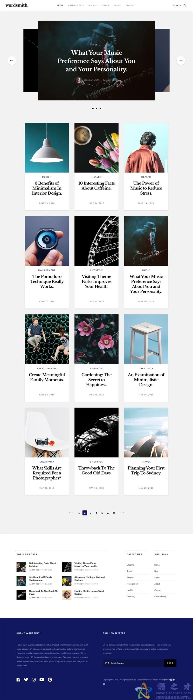 创新资讯展示响应式网站模板