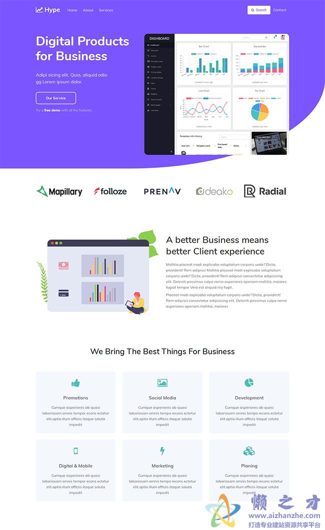 商业数字产品网站模板