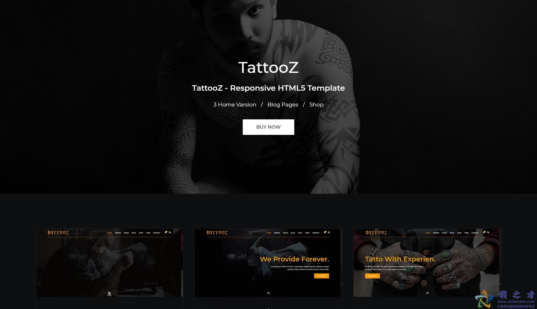 纹身艺术展示响应式网站模板