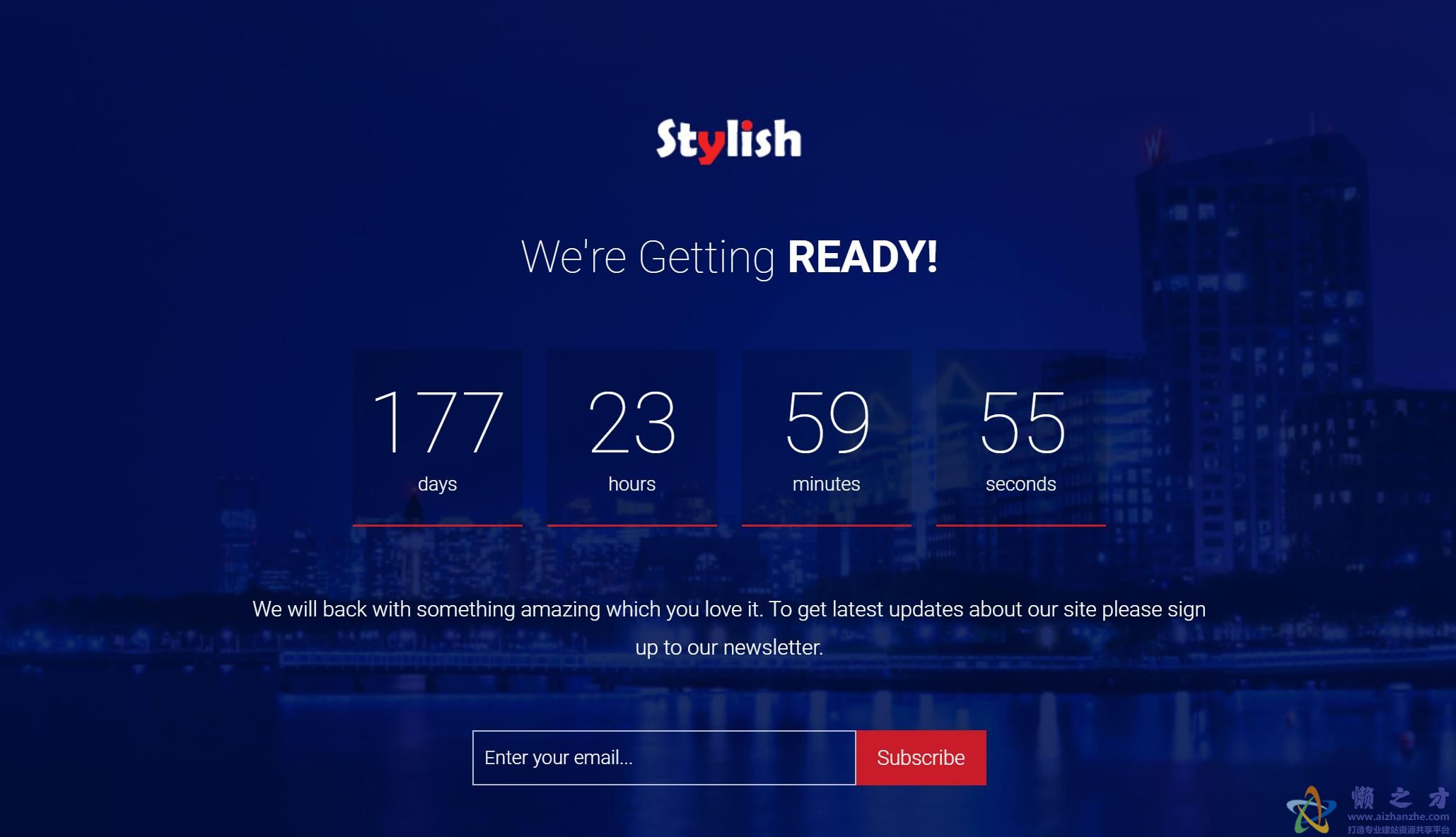 深蓝色炫酷现代设计着陆页响应式网站模板