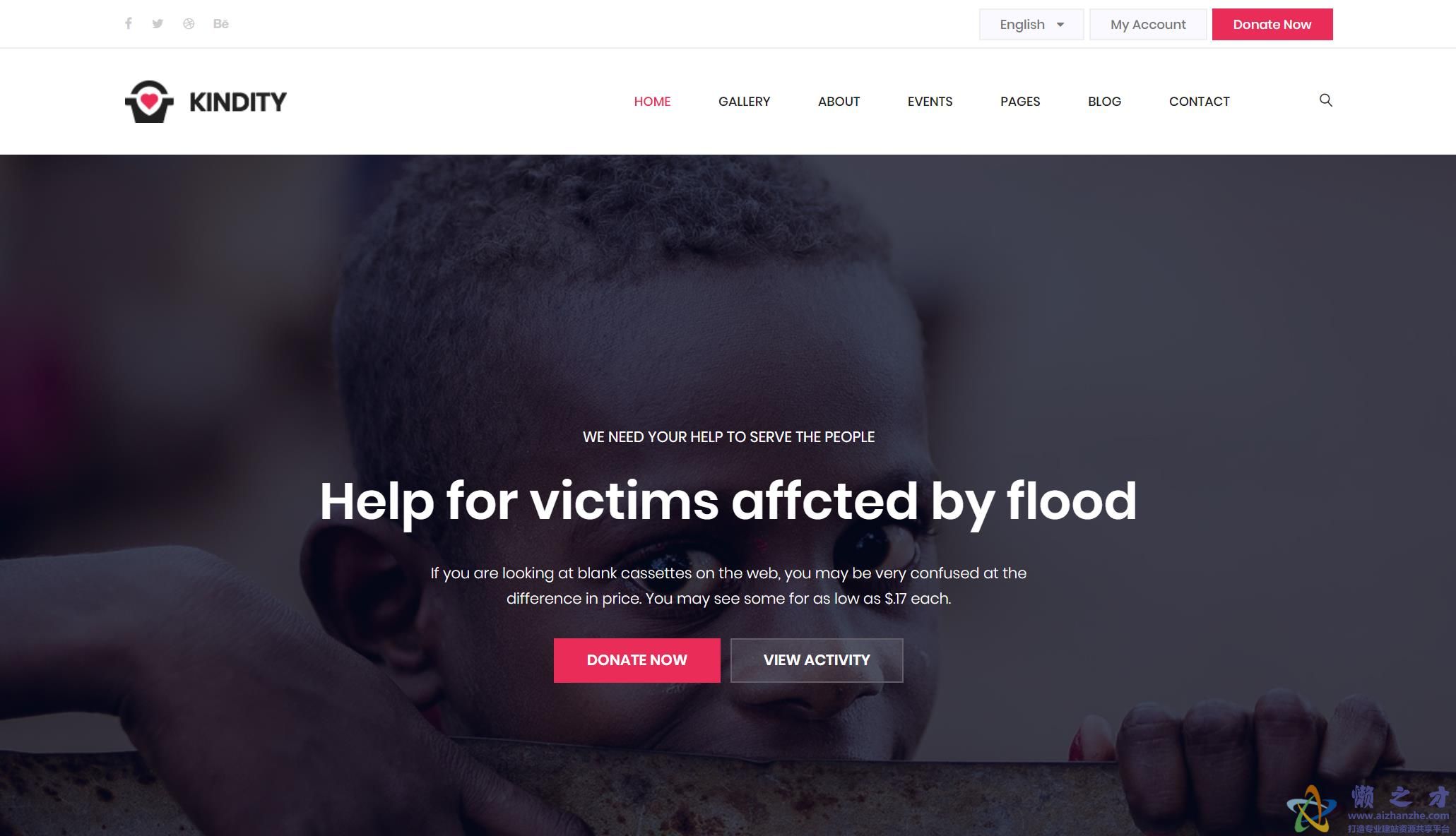 灾难救援组织响应式网站模板