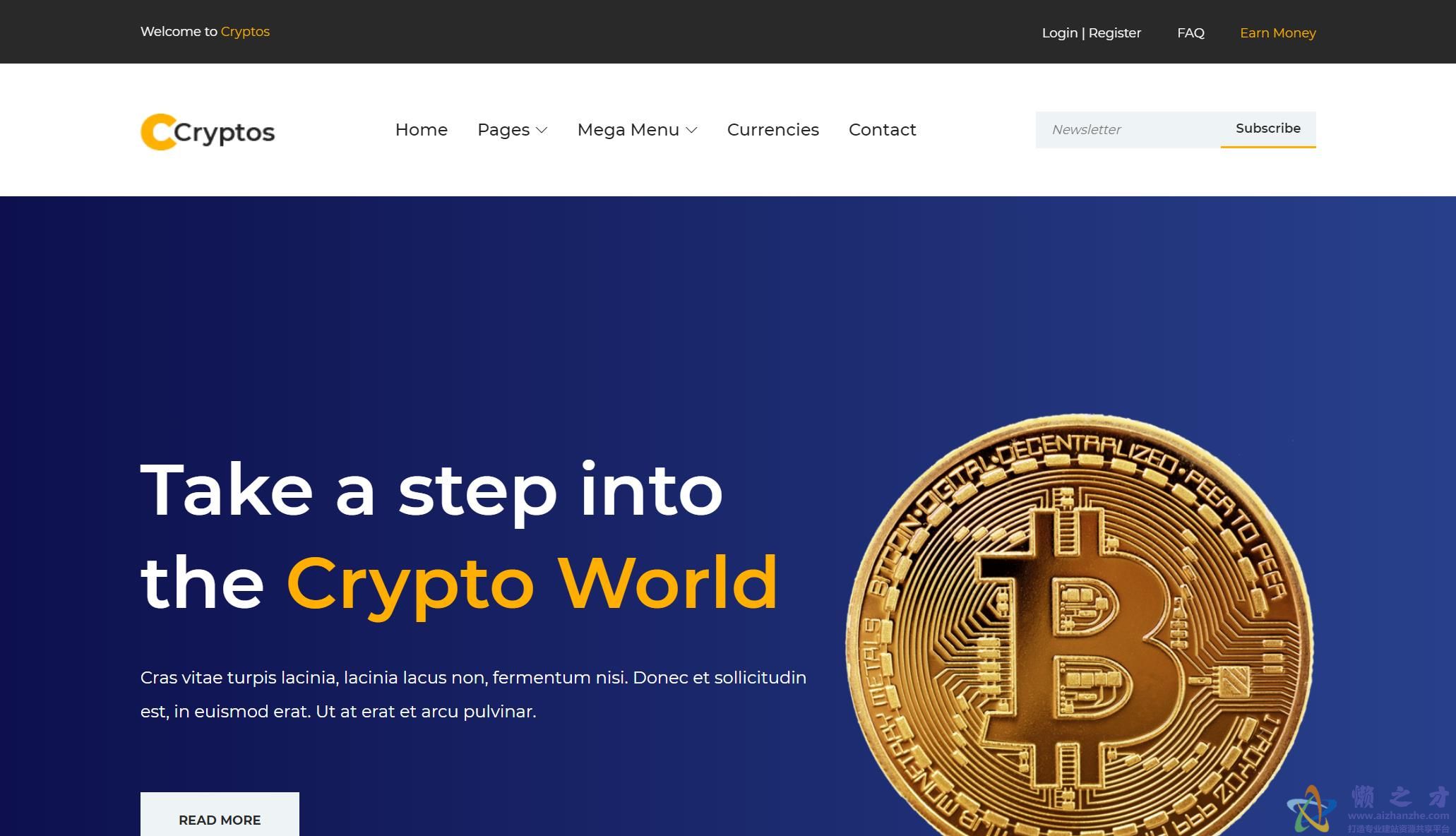 加密货币计算响应式网站模板