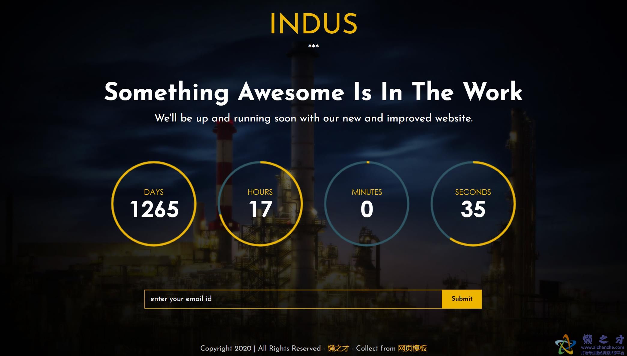 灯光夜景时尚流行大气工作单页web网站模板