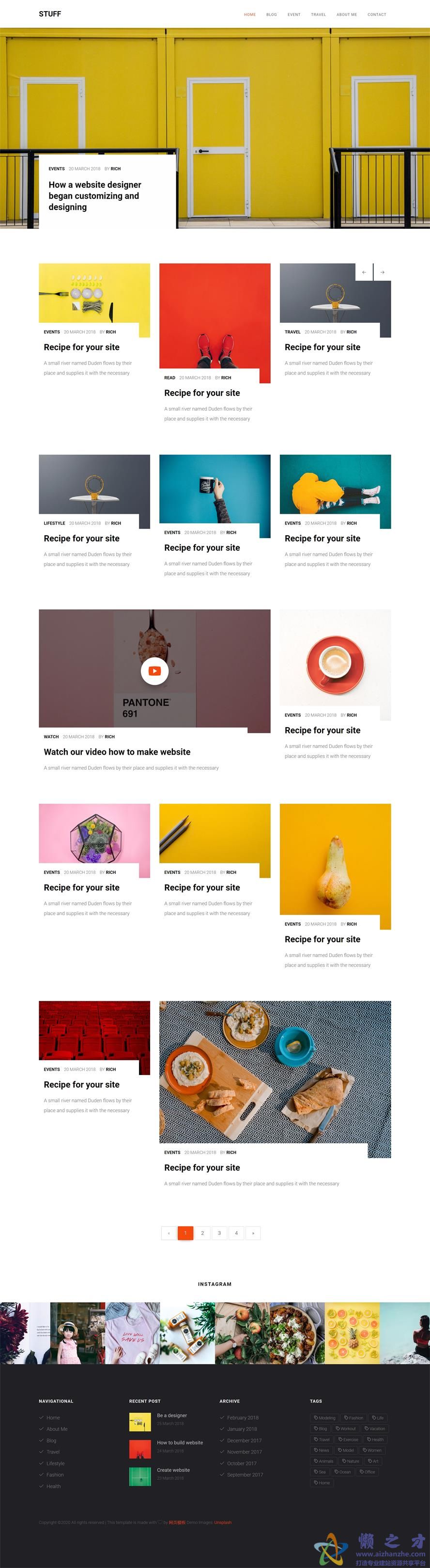 创意设计日志响应式网站模板