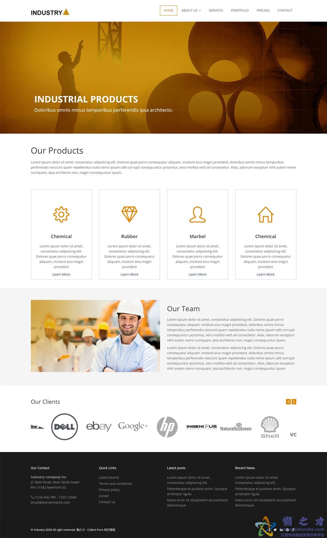 干净高端多用途公司企业响应式网站模板