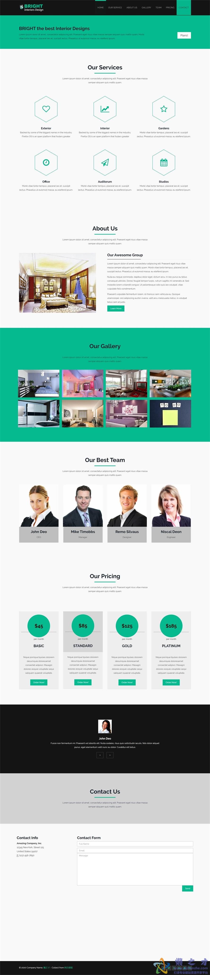 绿色大气完全响应式高端简约web网站模板