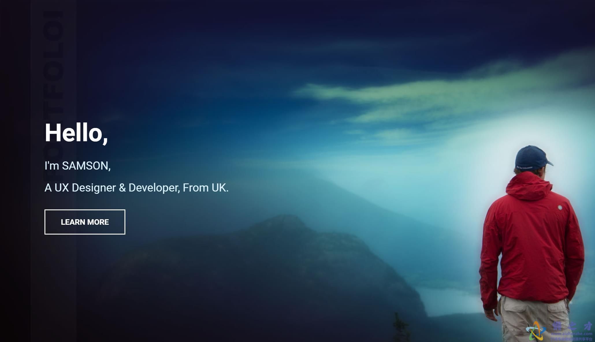 天空背影大气完全响应式引导程序web网站模板