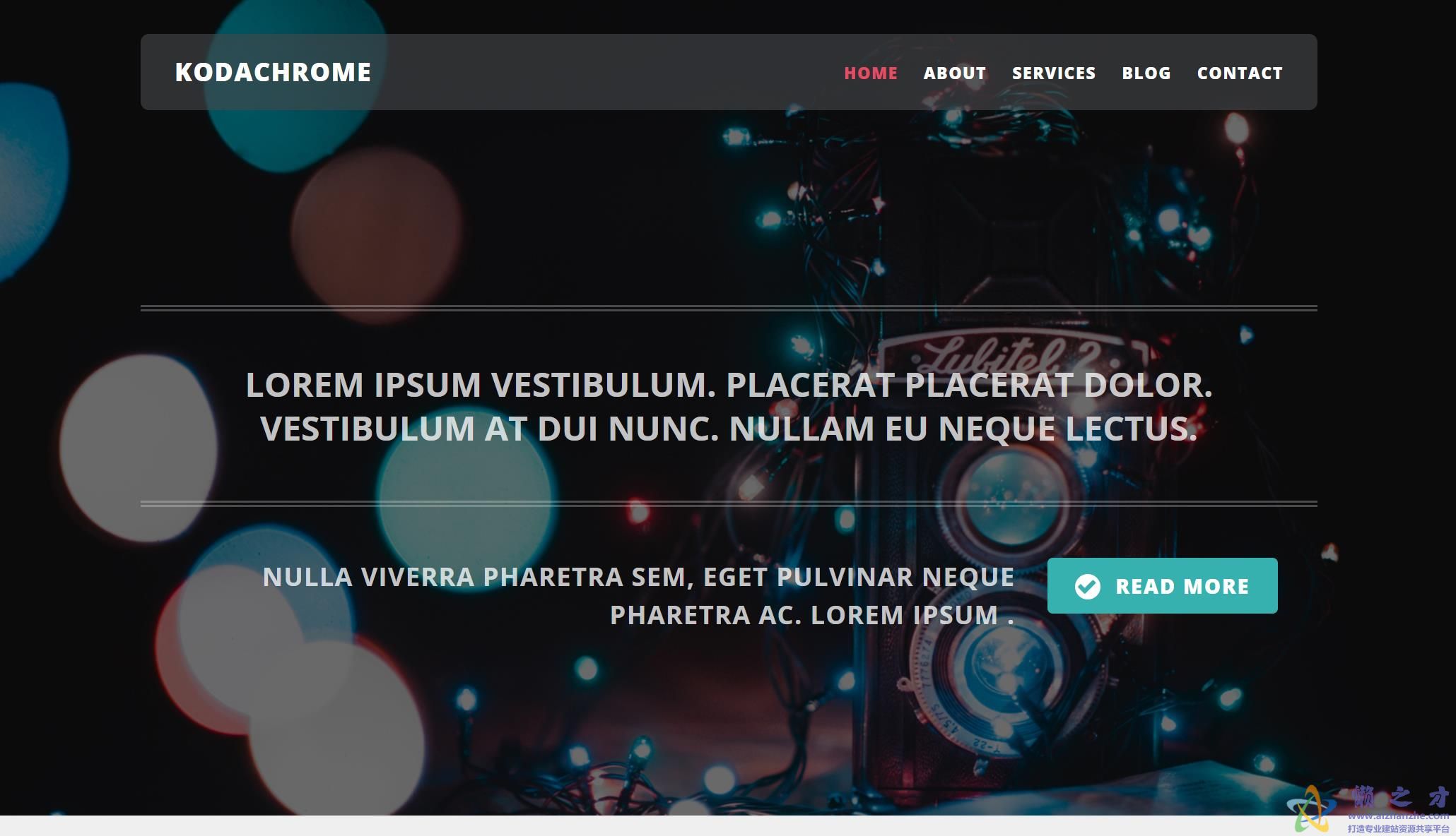 彩色灯光摄影响应式web网站模板