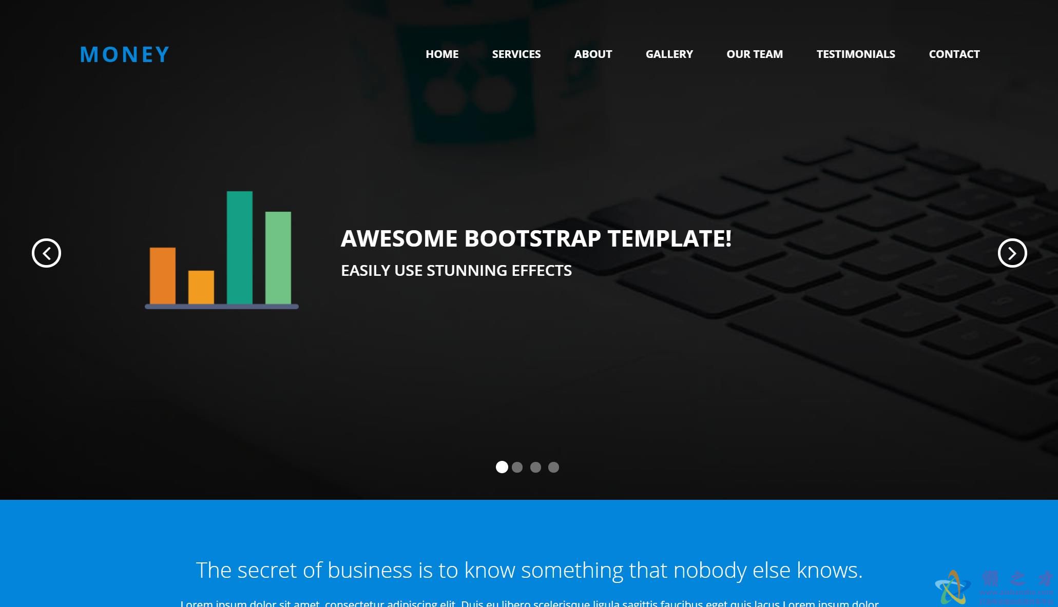 黑色大气现代平整时尚服务咨询响应式网站模板