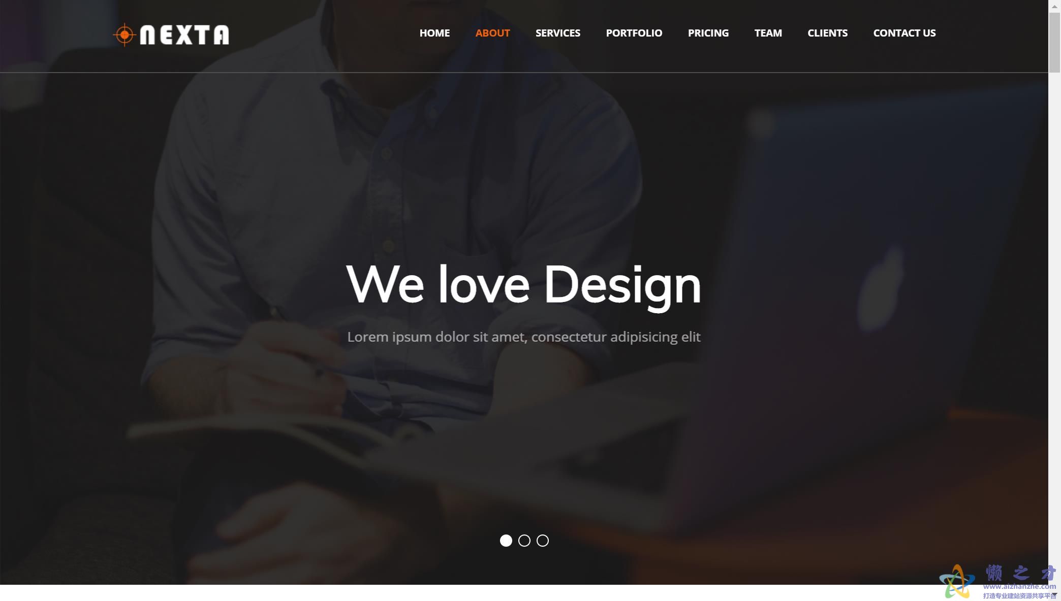 时尚现代简洁公司企业单页web网站模板