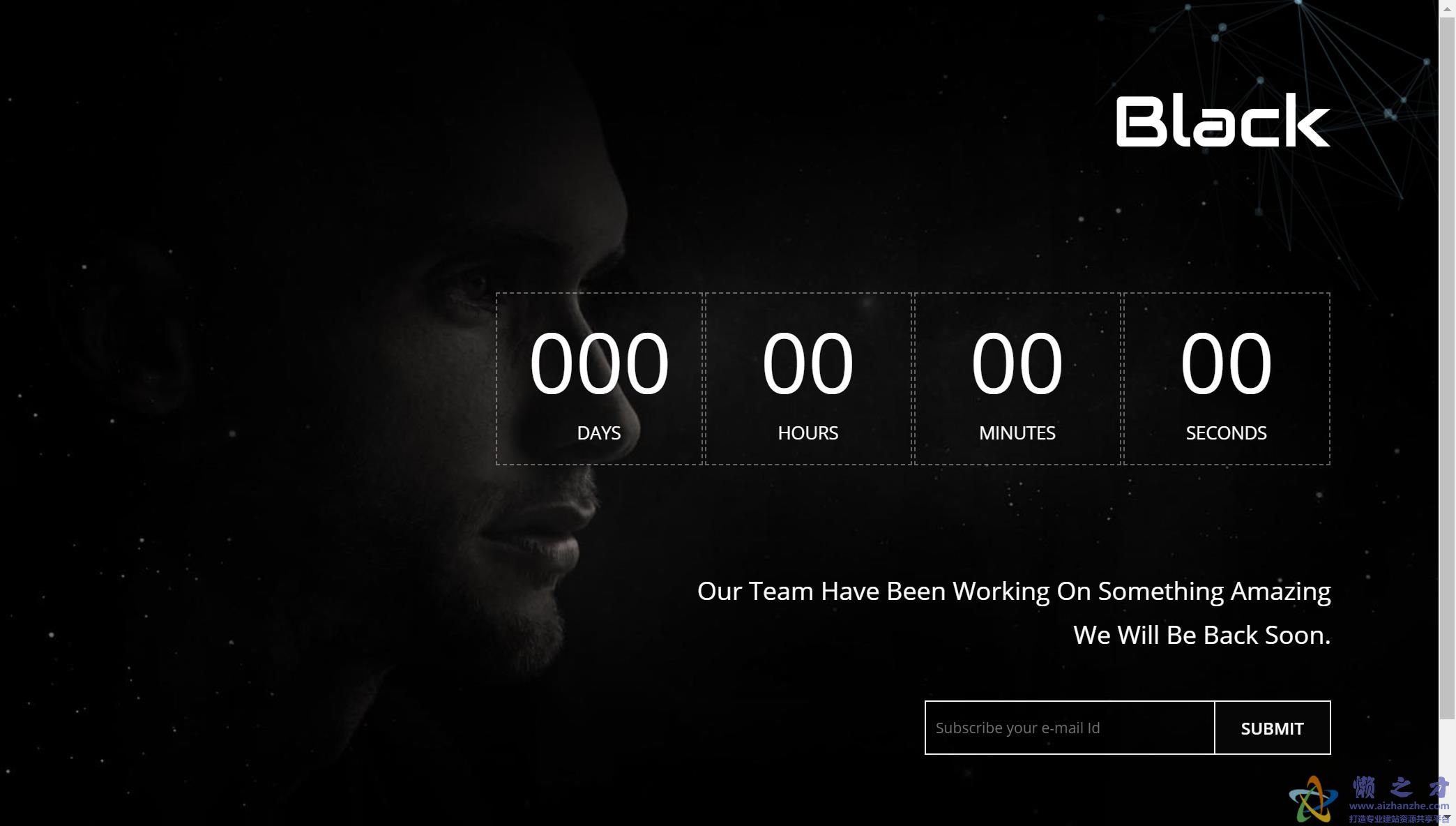 黑色大气动画背景高端单页web网站模板