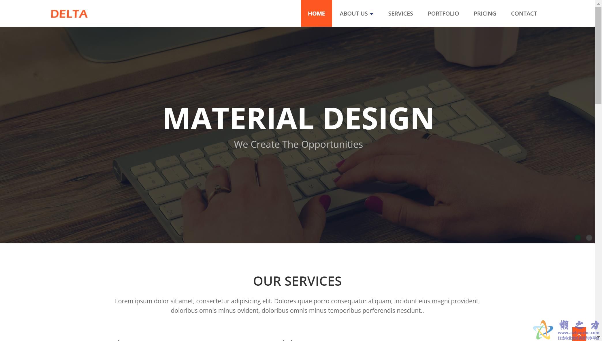 橙色简约大气响应式服务多页网站模板