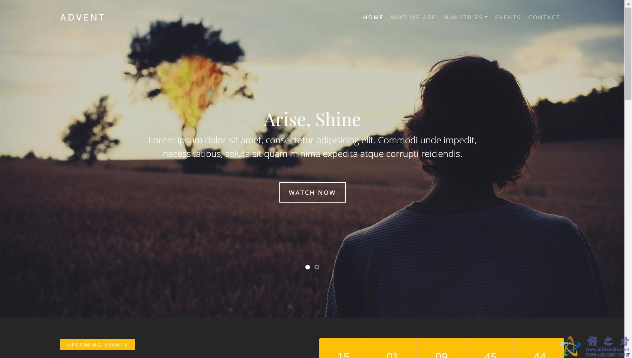 教堂活动公告展示响应式网站模板