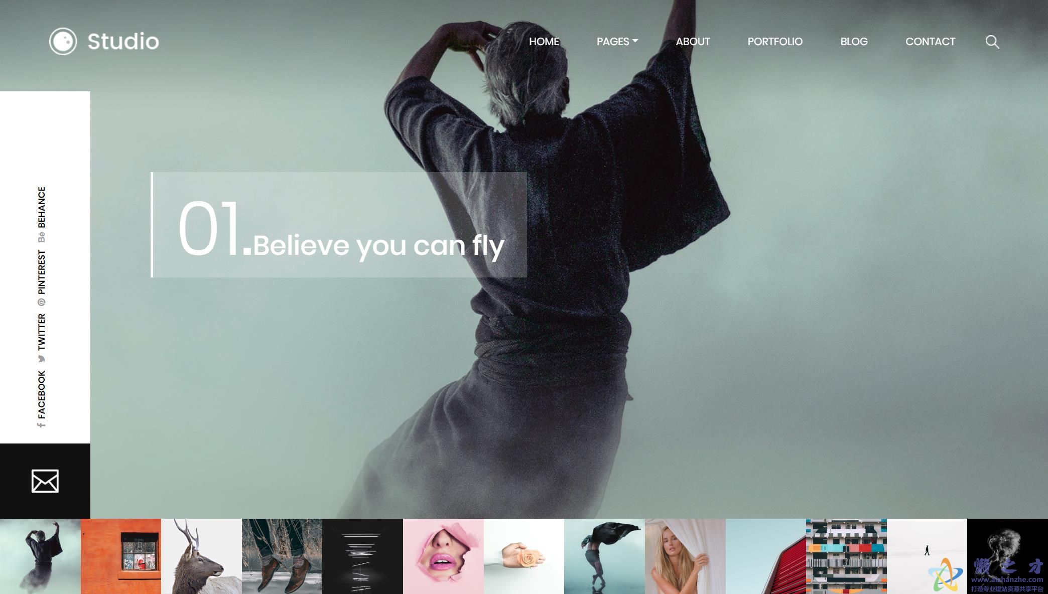 图片创意工作室响应式网站模板