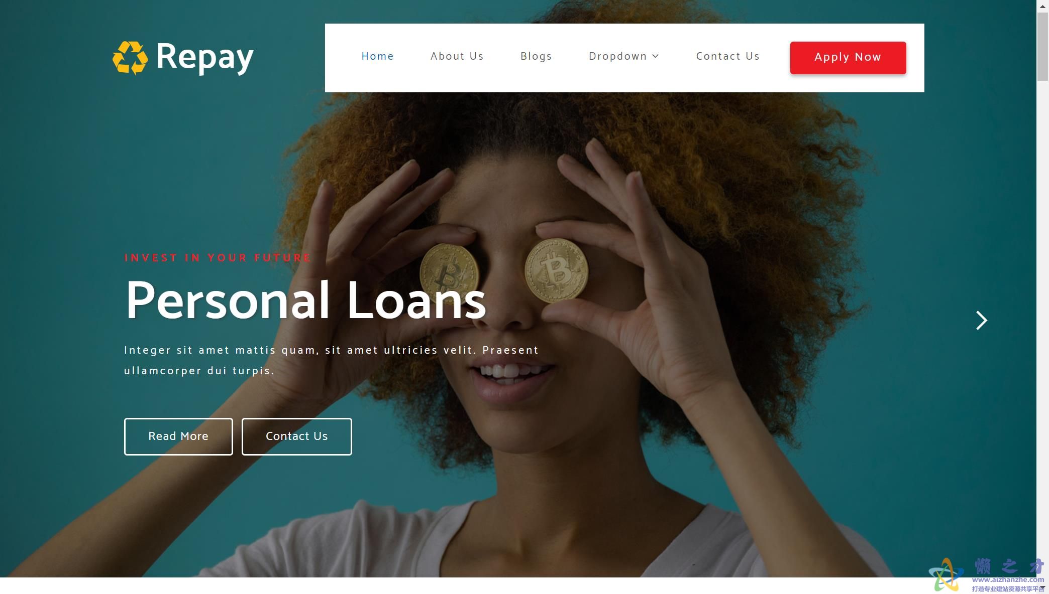 自举类别网上银行申请网站首页模板