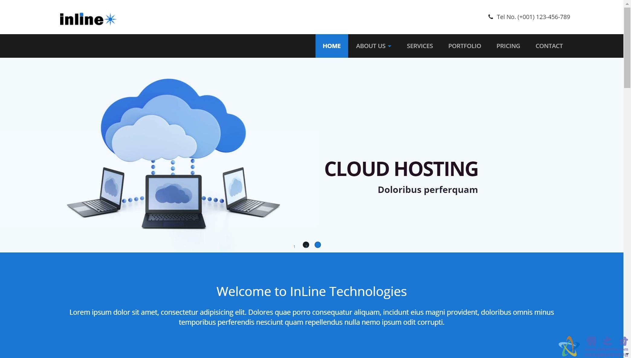 卡通云托管光纤互联网业务服务网站主题模板