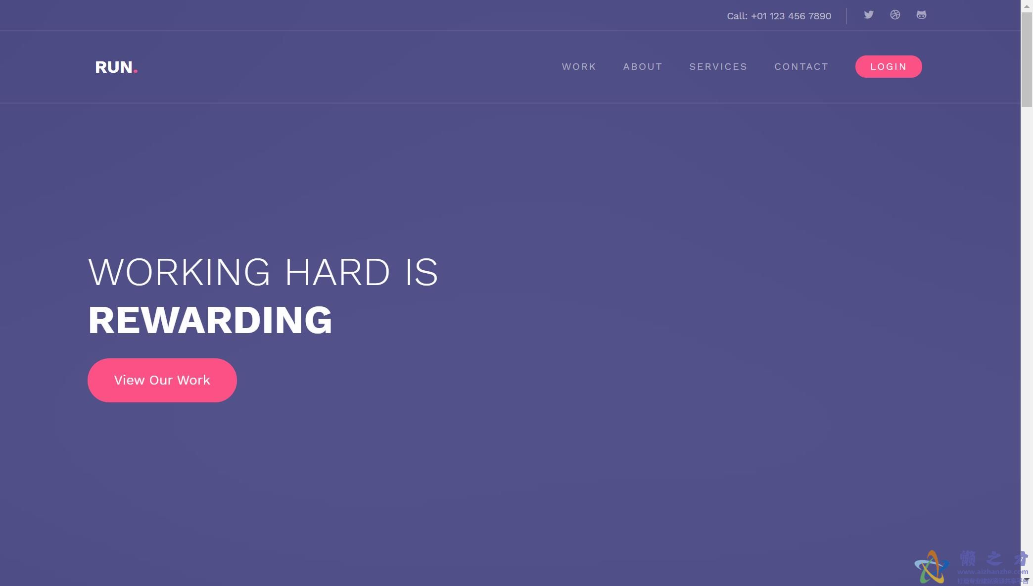 紫色UI宽屏响应式多用途公司web网站模板