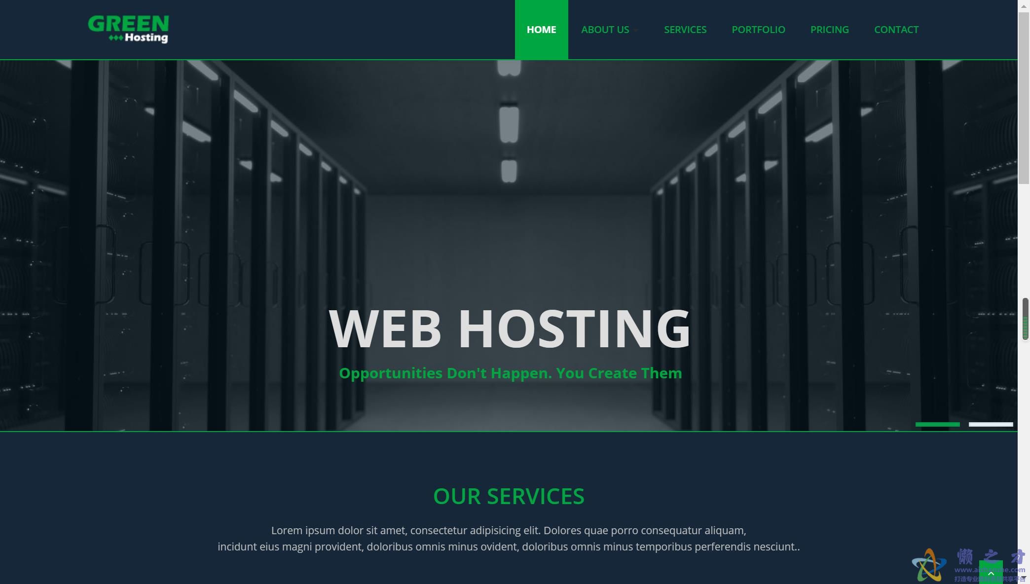 绿色大气企业多页ux标准设计web网站模板