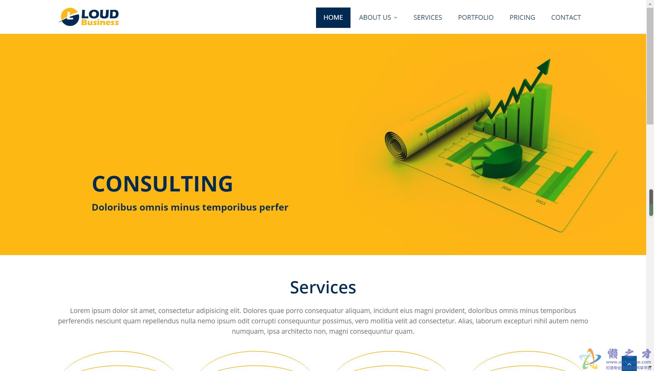 黄色干净现代响应式公司企业自定义web网站模板