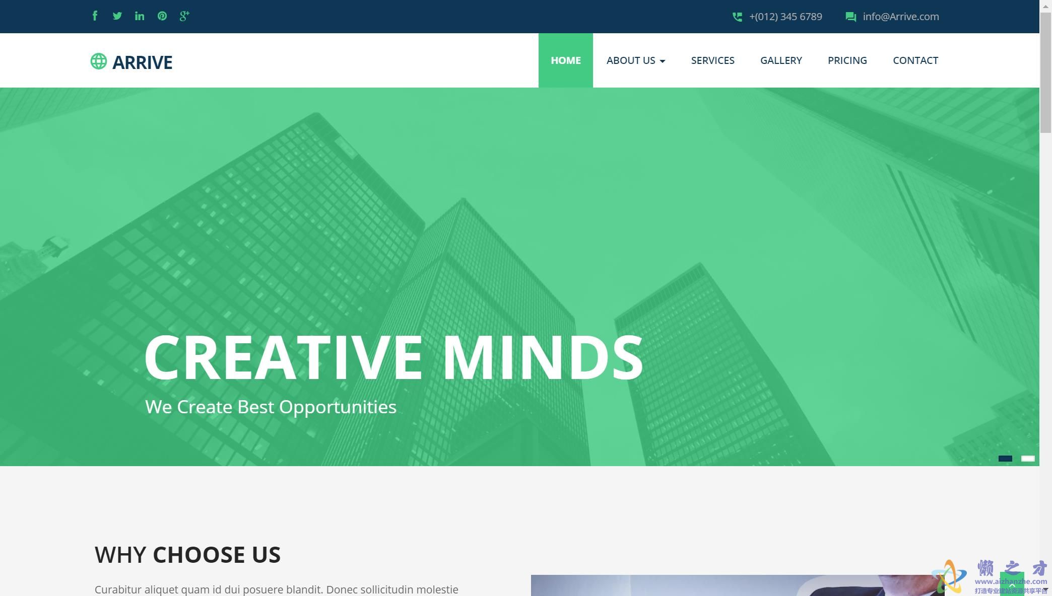 绿色ui多用途服务类自举响应网站模板