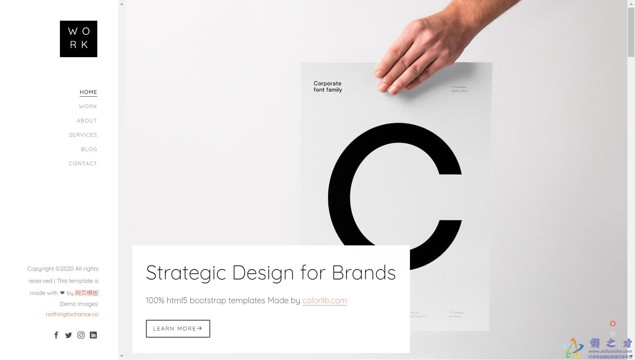 简约工作动态展示响应式网站模板