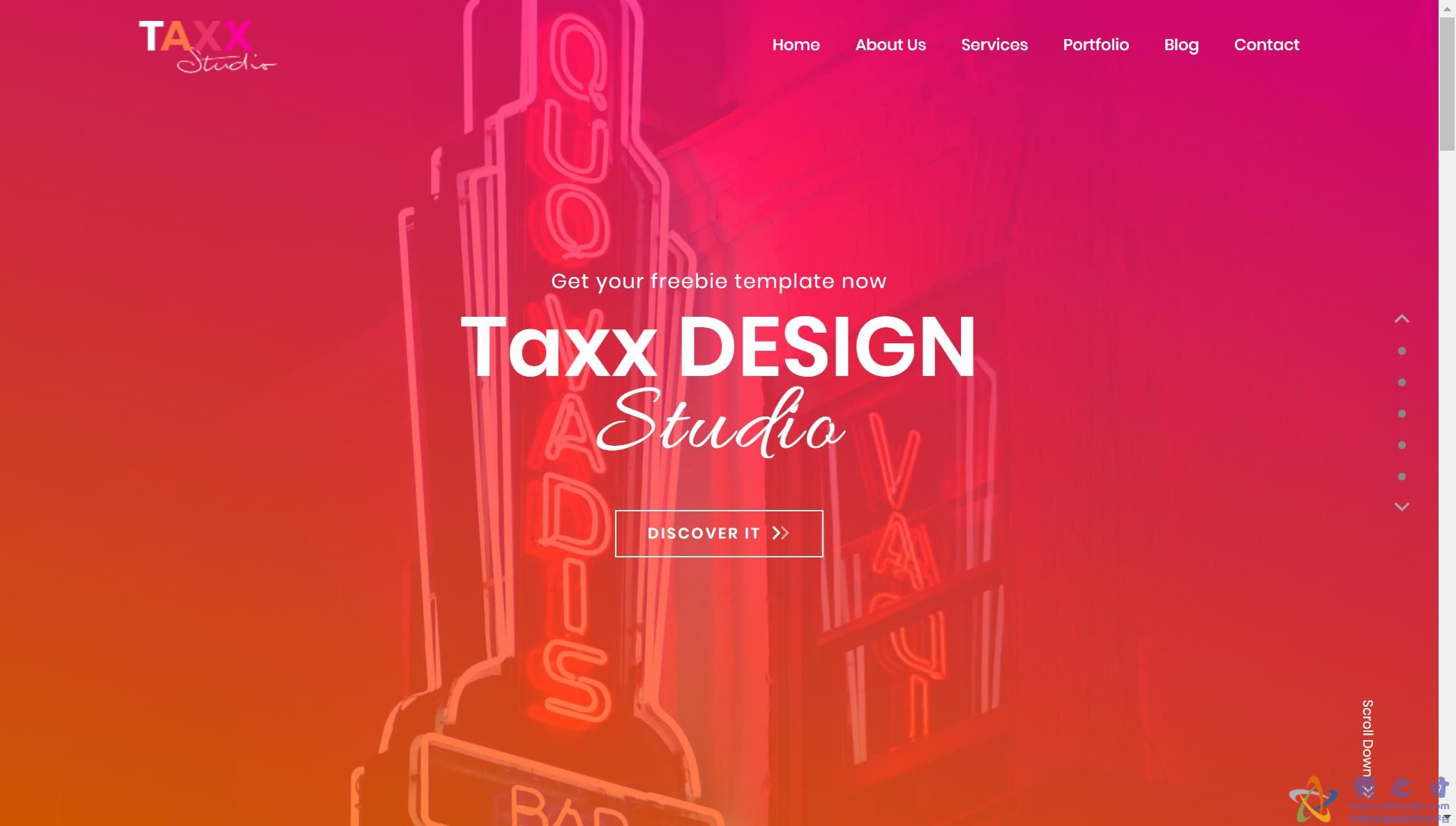 创意工作室展示动态响应式网站模板