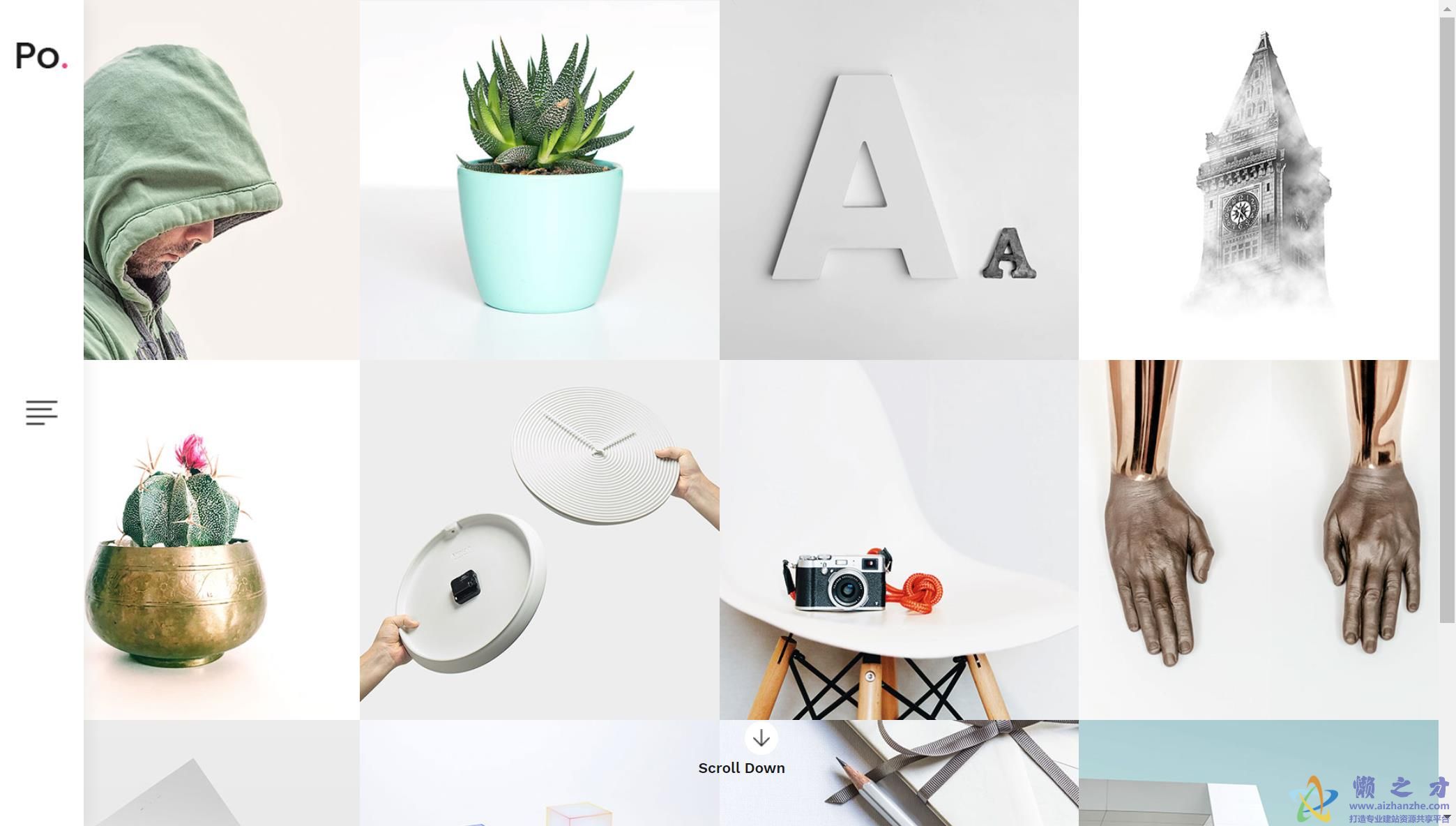 简洁图片展示响应式网站模板