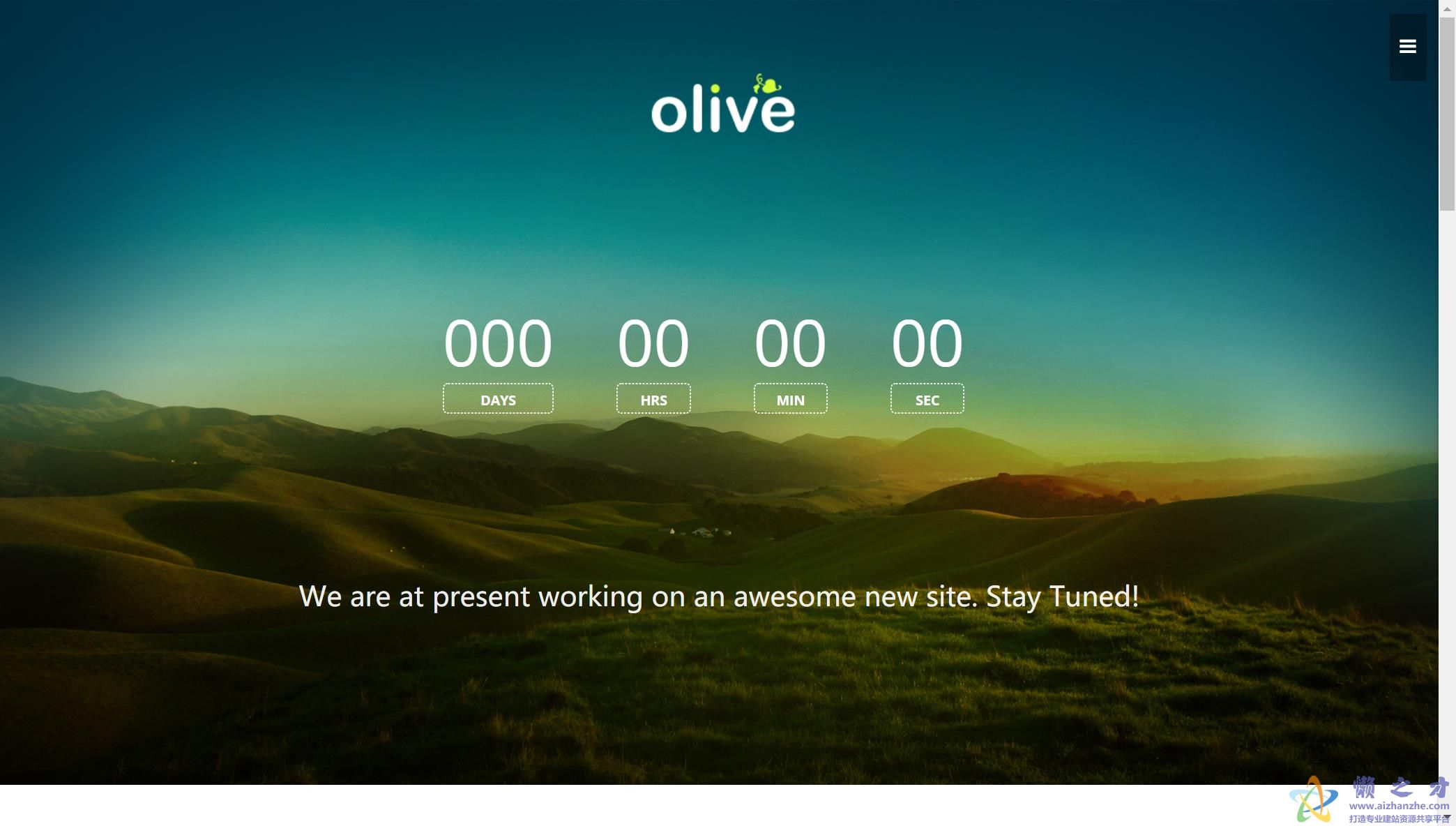 橄榄色大自然多用途单页web网站模板