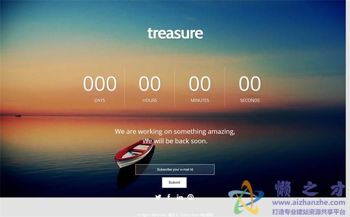 简约一叶扁舟单页布局多用途网站模板